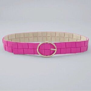 White House Black Market Accessories | Oval Ring Woven Belt Magenta Hot Pink